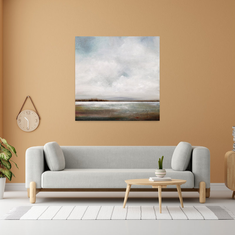 Douce brise, art abstrait de paysage côtier, H 48 po x l 48 po