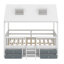 Lit en bois multi-rangements avec toit, échelle, tiroirs et tablettes-947341890