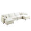 Velours côtelé rembourré - 4 places avec 2 repose-pieds, beige, tissu élégant de style repose-pieds moderne pour la maison, gris