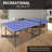 8Ft Mid-Size Table Tennis Table Foldable & Portable Ping Pong Table Set For Indoor Games With Net, 2 Table Tennis Paddles And 3 Balls