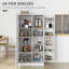 Armoire de rangement pour garde-manger de 63 po, armoire autoportante à 14 niveaux avec 2 portes et tablettes réglables