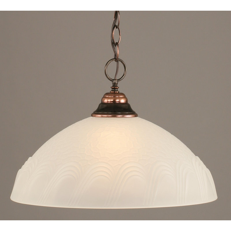Caelo Chain Hung Pendant Shown With 16" Turtle Glass, Black Copper