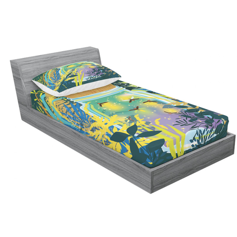 Ensemble de draps en microfibre Firefly, Ensemble de draps pour lit simple avec un drap-hou