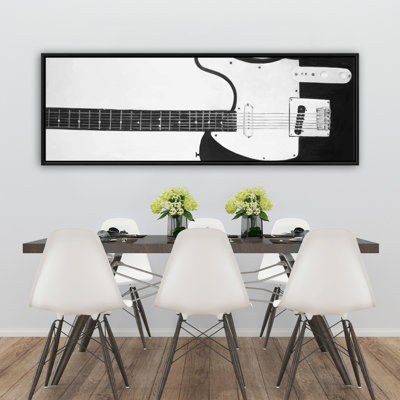 Black Rock Guitar Print On Canvas