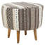 Archippos 50cm Wide Round Ikat Footstool Ottoman
