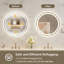 Miroir rond pour salle de bain à DEL avec horloge, température de 3 couleurs, antibuée, certifié UL, verre trempé-131146842