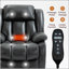 Motor Infinite Position Up to 350 LBS Electric Medium size Leatheraire Grey Power Lift Recliner Chair with 8-Point Vibration Massage and Lumbar Heating