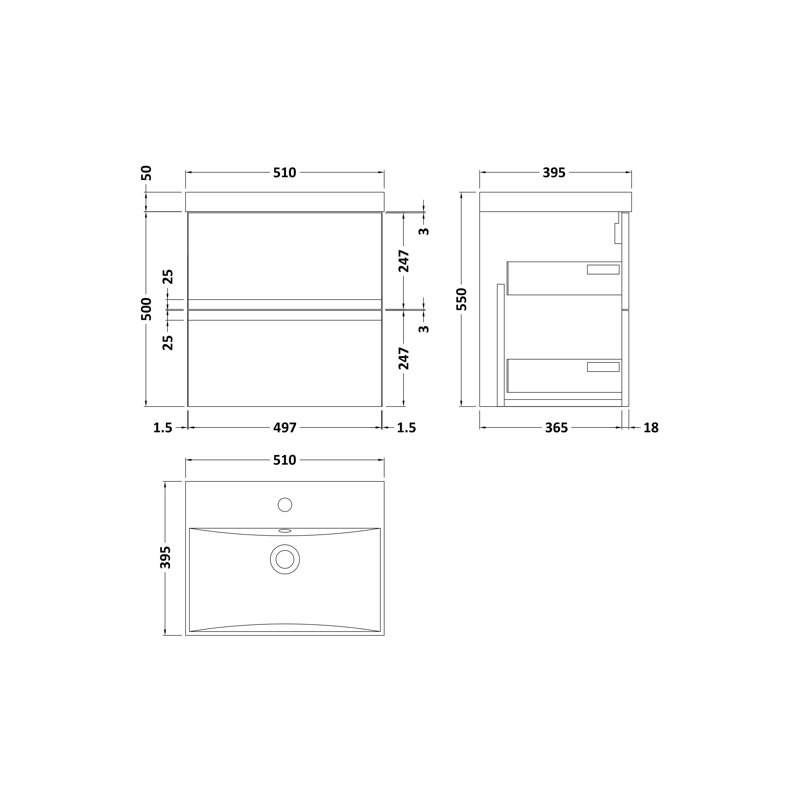 Urban 510mm Single Bathroom Vanity with Basin, Satin Green
