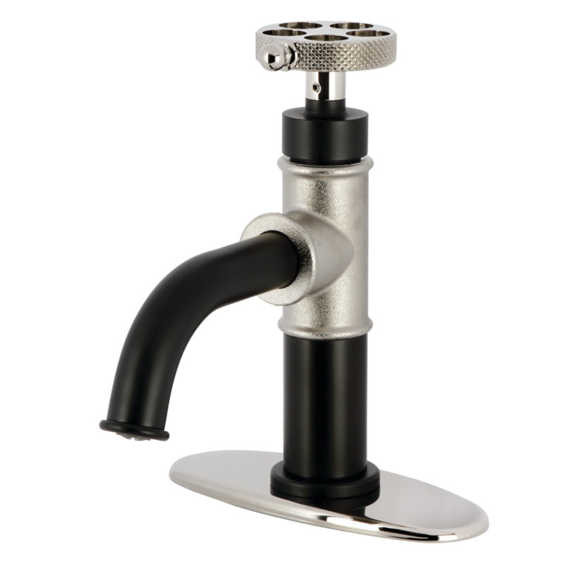 Robinet de salle de bain Webb, Noir mat / Nickel poli
