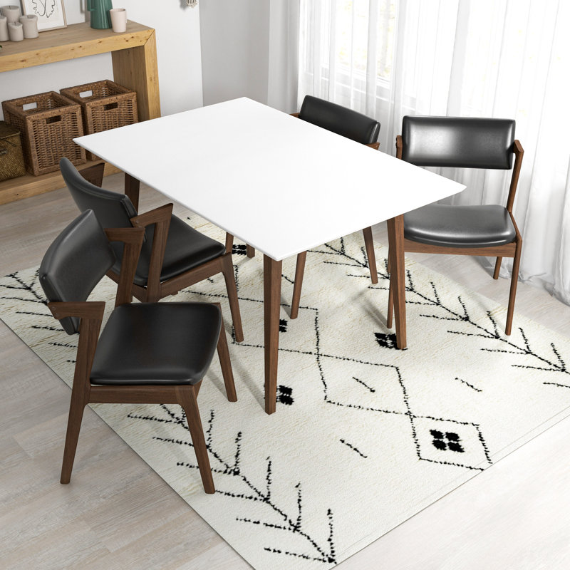 Ensemble de salle à manger en bois d'eucalyptus pour 4 personnes Kimyatta