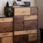 Armoire d'appoint en bois massif brun foncé + brun
