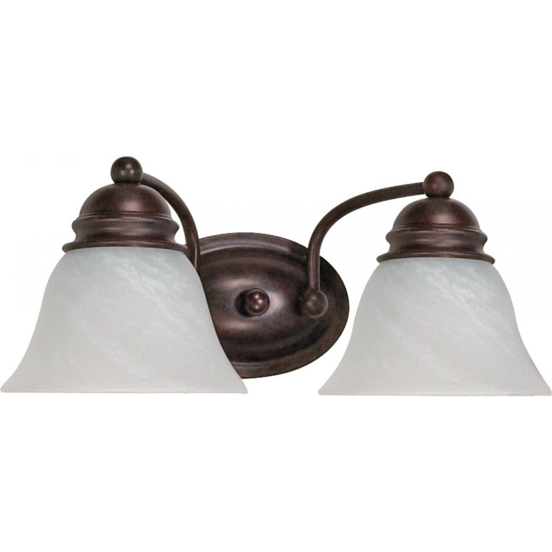 Éclairage pour salle de bain 2 lumières à intensité variable Charmaine, 100 watts, Albâtre, Bronze vieilli