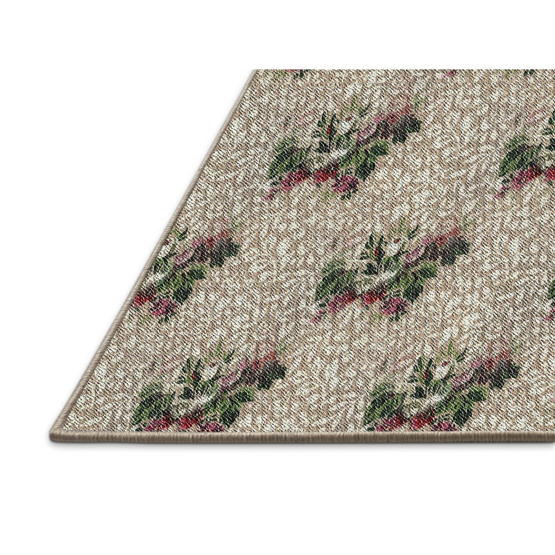 Tapis ivoire à motif floral Iga, Rectangle 7 pi x 10 pi