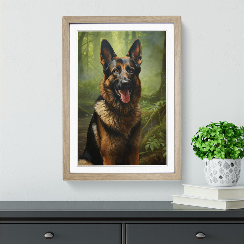 Single Picture Frame Print on Wood, 64cm H x 46cm W, Oak Framed