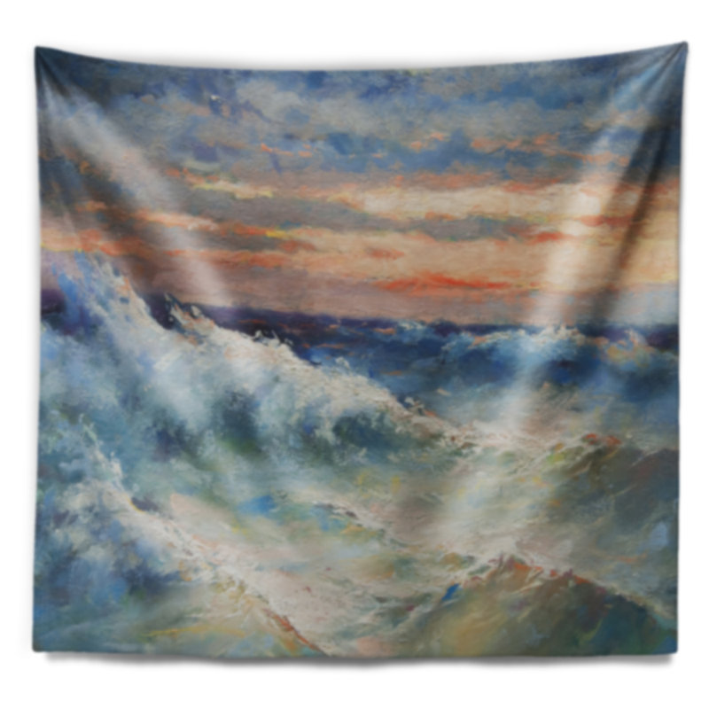 Tapisserie «Seascape Waves Pendant Storm», H 32 po x l 39 po