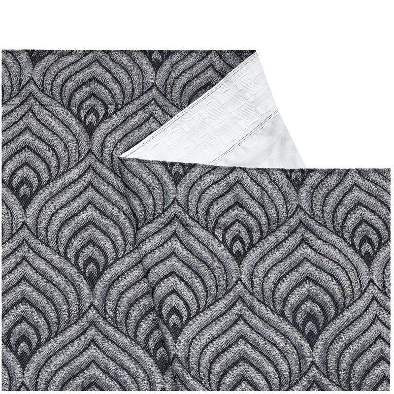 Cotton Blend Blackout Curtain Pair, 116.84 W x 137.16 D cm, Grey/White
