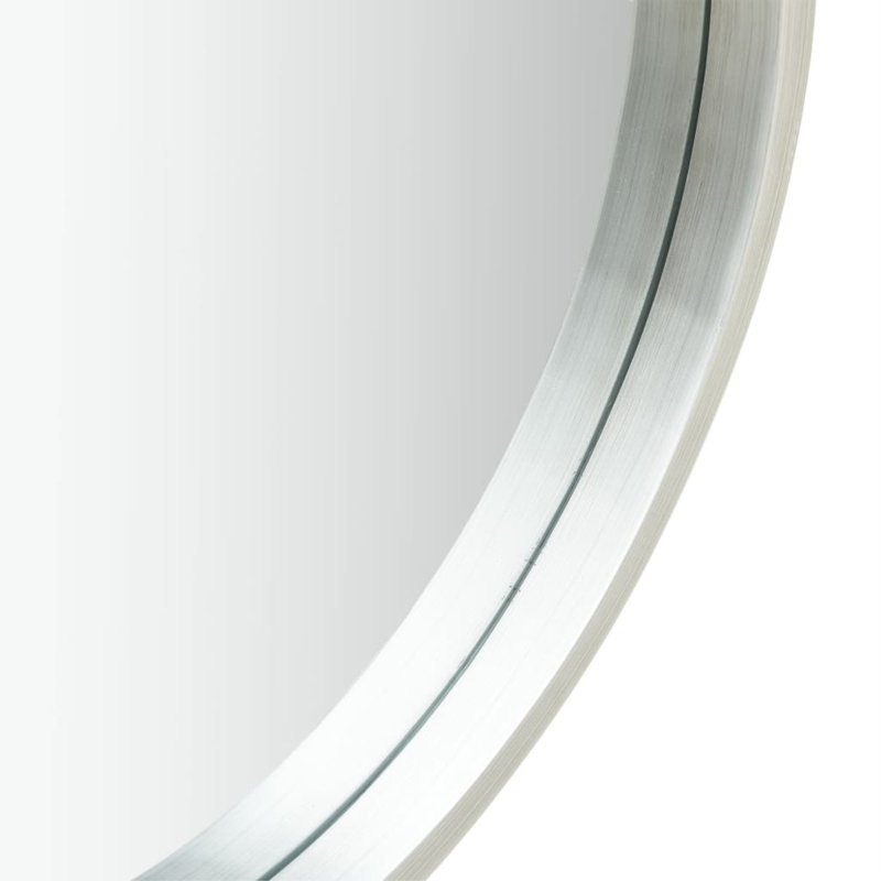 Hanging Mirror Height Adjustable Wall Mirror Bathroom Mirror Round, Silver, 16.7" x 16.7"
