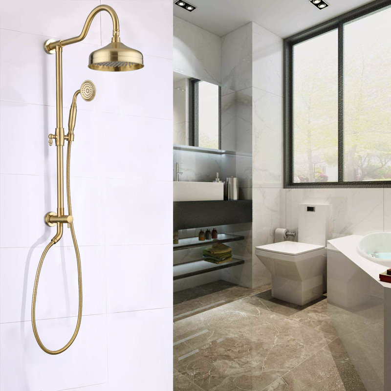 Système de douche complet, Or brossé