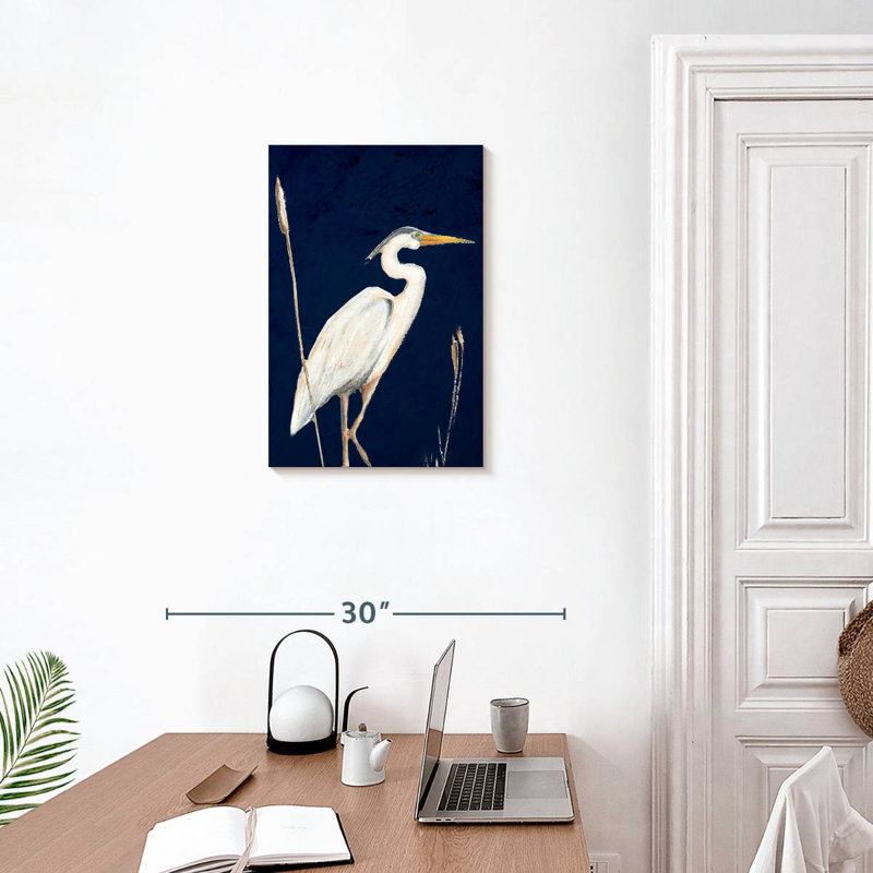 Brampt Heron On Navy II, 24" H x 16" W