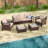 6 Piece Wicker Patio Sofa Set with Ottoman and Square Table-110943093