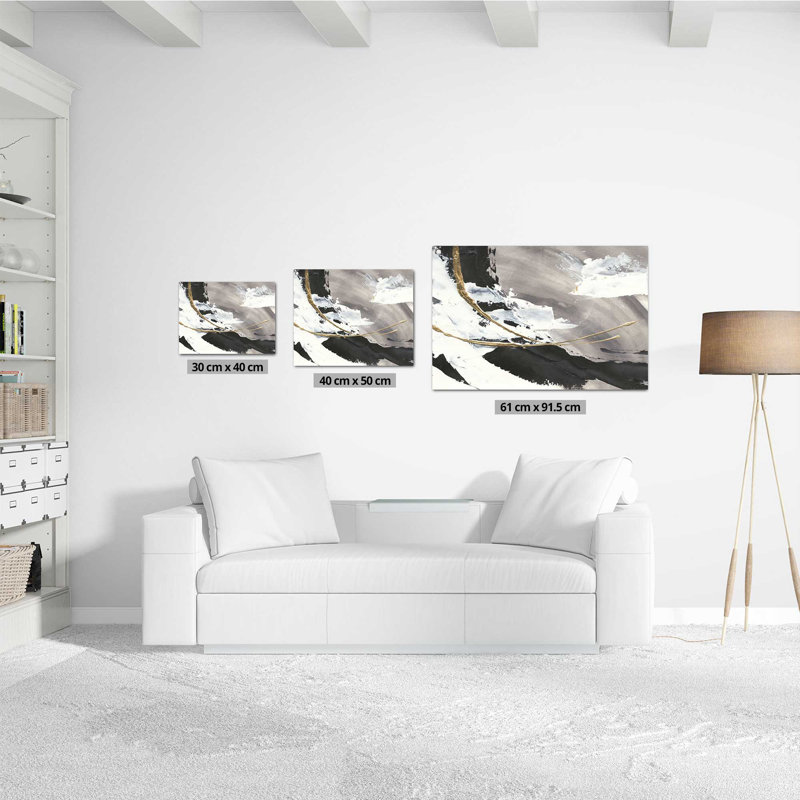 Gilded Arcs I - No Frame Painting, 40cm H x 50cm W x 1cm D