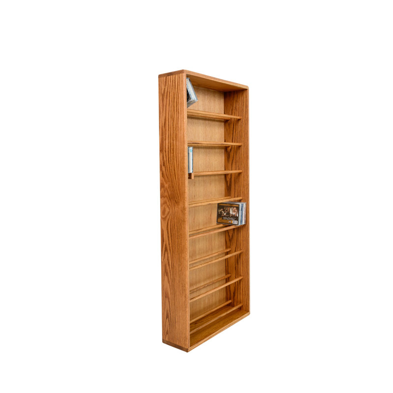 Dowel-Style Wooden CD Rack - 06W Series, Natural, 52" H x 24.25" W x 6.5" D