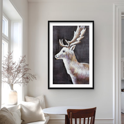 Deer Profile View in the Dark - Holiday Living Room Print