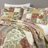 Beige/Red Cotton Reversible Quilt Set-883195175