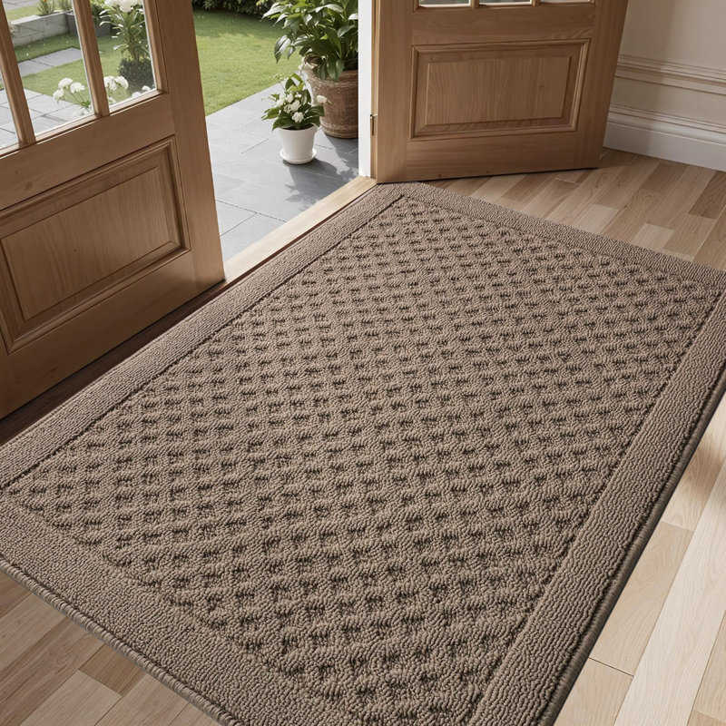 Tapis d'entrée antidérapant haut de gamme Premium, Kaki, L 35 po x L 59 po