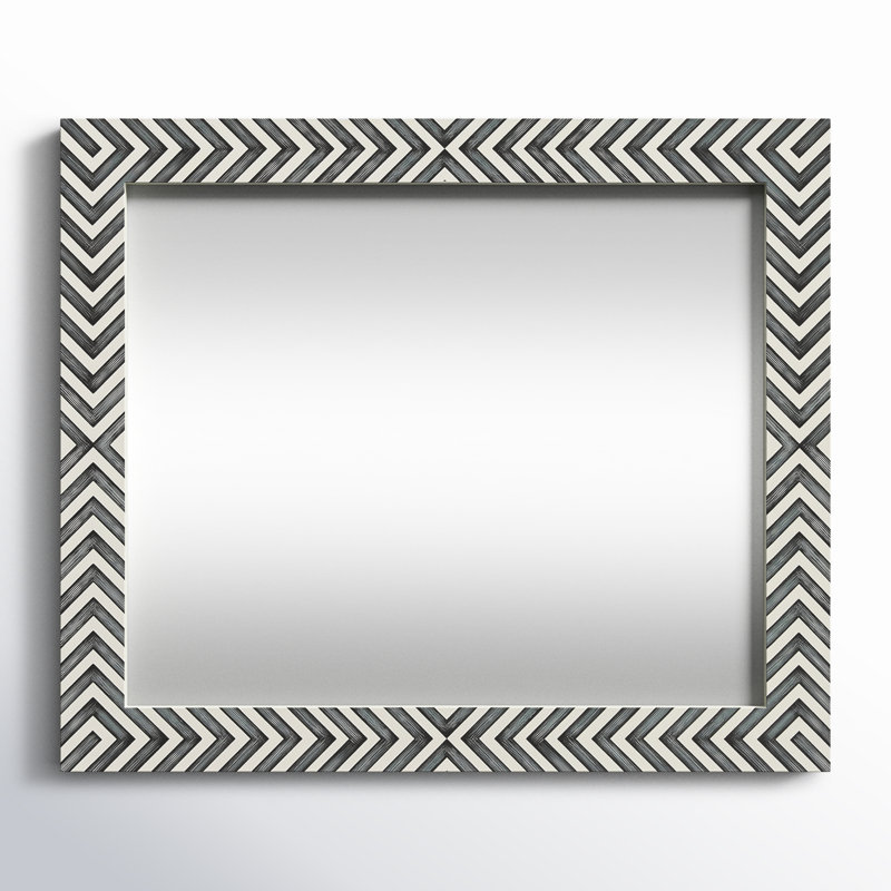 Iver Hand-Painted Wood Rectangular Mirror