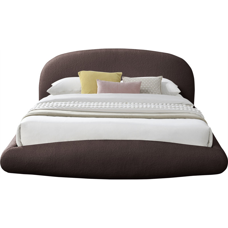 Genesis Teddy Fabric Bed, King, Brown Faux Shearling Teddy Fabric