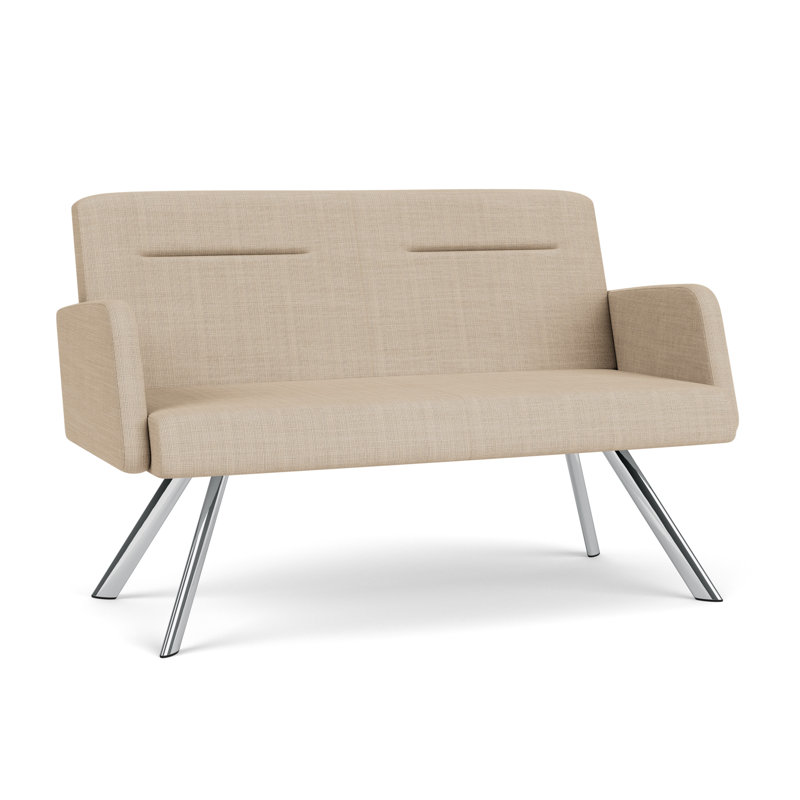 Causeuse Willow, Chrome, Chambray calcaire, Yes