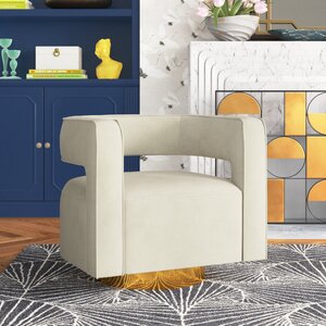 Aysha Velvet Swivel Barrel Chair