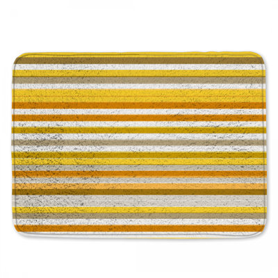 Tapis de bain jaune à rayures