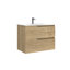 Menta 28.0" Wall Mounted Single Bathroom Vanity In Natural Oak With Ceramic Top