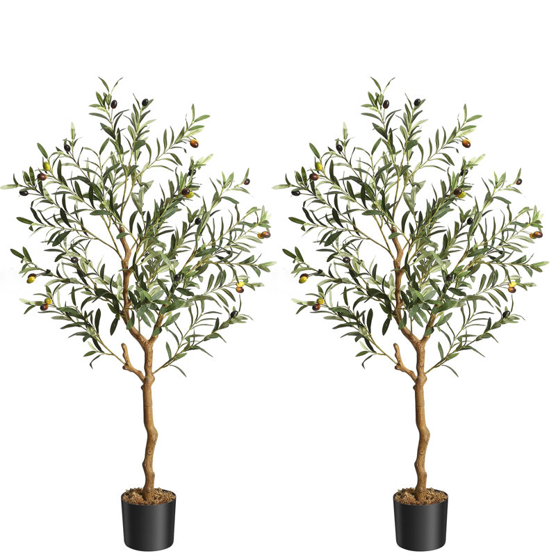 Olive artificielle en fausse soie, 2, H 51 po x l 5 po x P 5 po