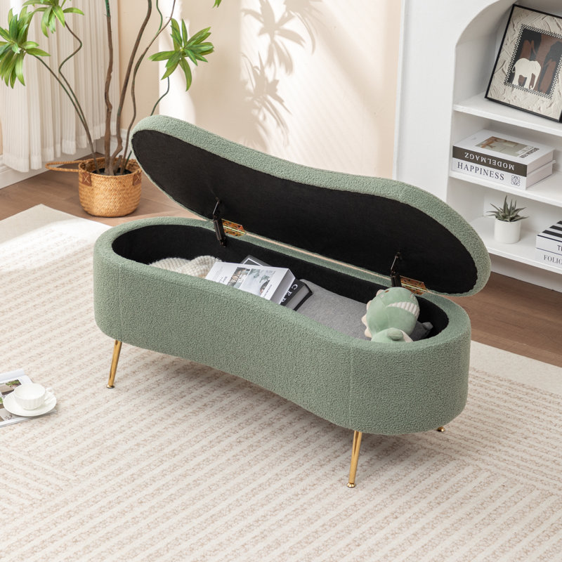 Kaybree Upholstered Storage Bench, Green
