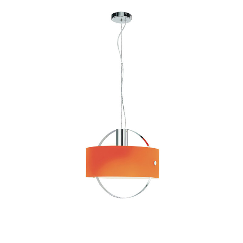 Ring 1-Light Unique / Statement Drum Pendant, 9" H x 9.825" W x 9.825" D, Orange
