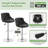 Bar Stool Set Of 2 Height Adjustable Swivel Bar Stool PU Leather Upholstery Height Counter Stool Dining Chair Kitchen Counter Chair Set With Footrest Backrest For Home Bar Kitchen, Black