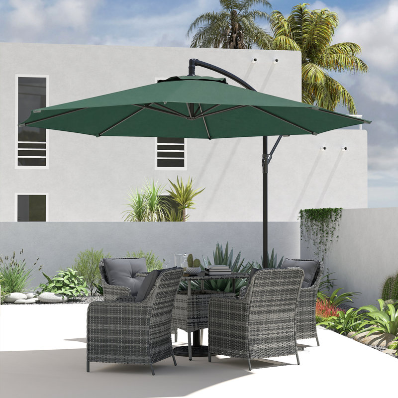 295cm Cantilever Parasol, Green