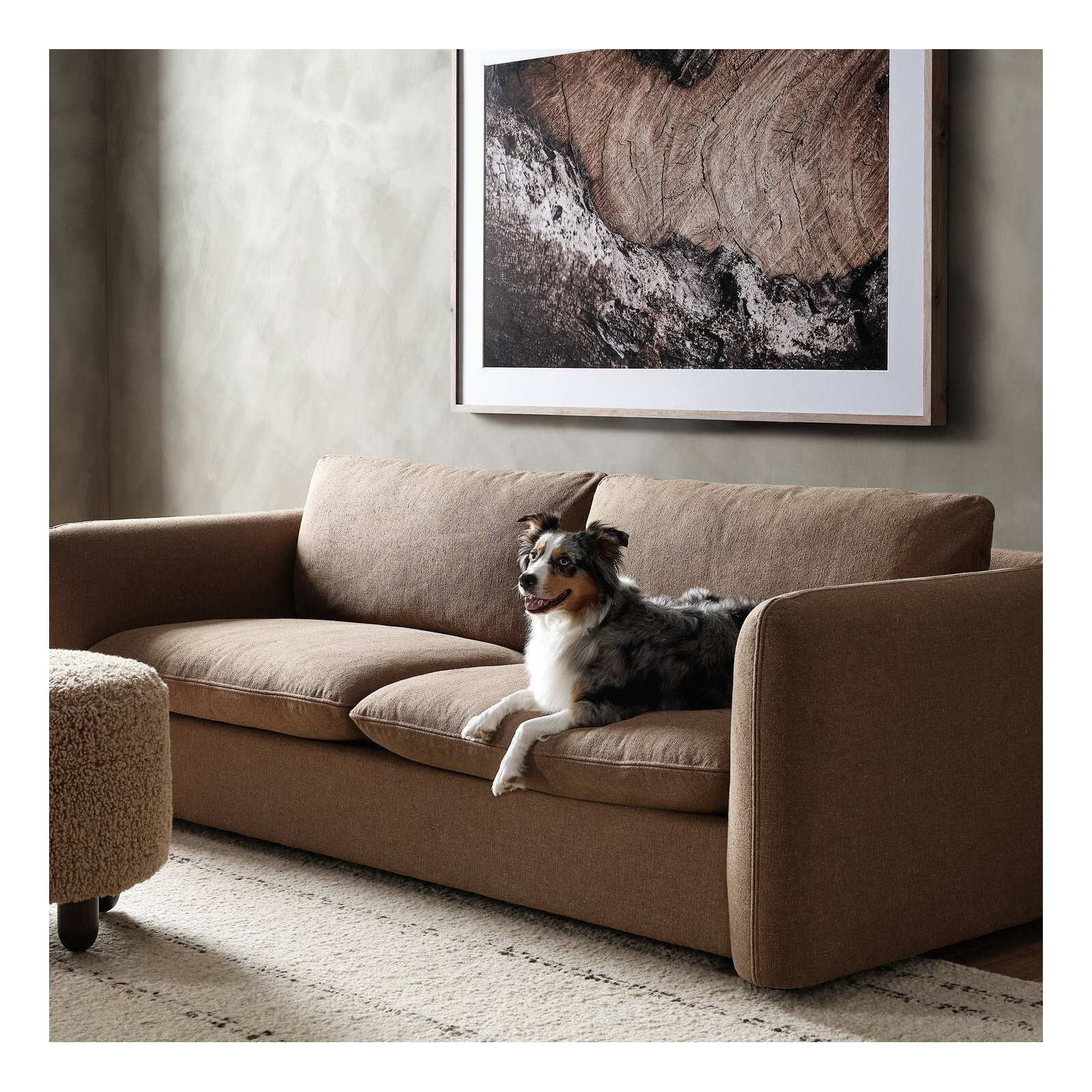 Margorie 95'' Upholstered Sofa, Coffee Linen