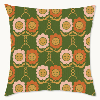 Coussin décoratif floral intérieur / extérieur en polyester