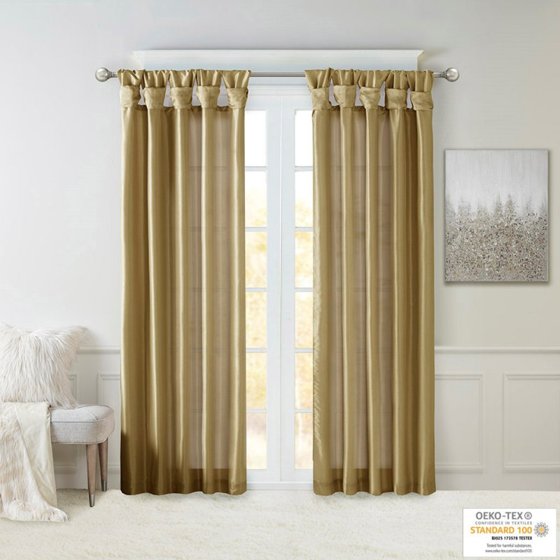 Panneau de rideau de fenêtre Twist Tab, L 50,09 po x L 108,09 po, Bronze