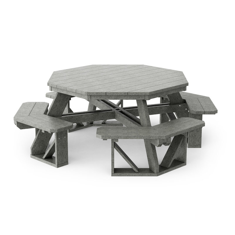 Heritage Octagon Picnic Table, Dark Gray