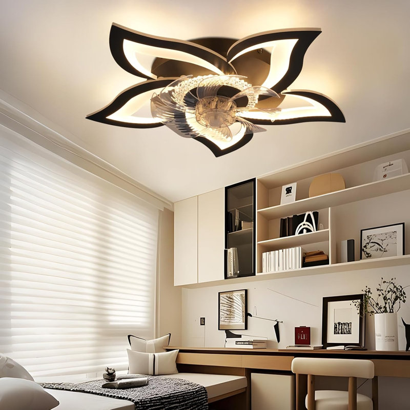Ceiling Fan with LED Lights, Matte Black, Matte Black