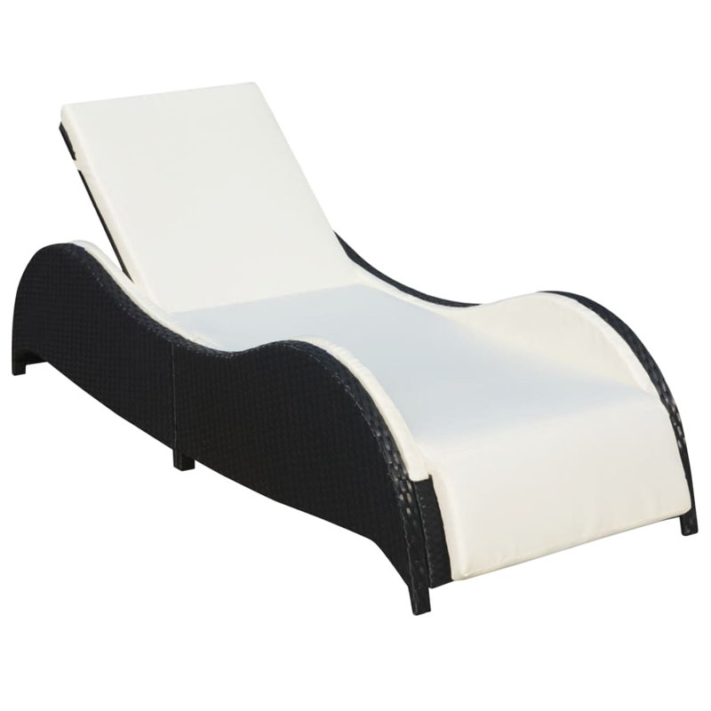 Vinton 80" Long Single chaise with Cushions, Black