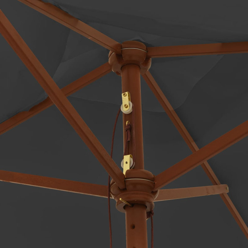 Balgobin Garden Parasol with Wooden Pole 198x198x231 cm, Anthracite