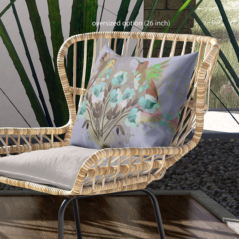 Coussin 26 x 26, Vert / Brun / Gris