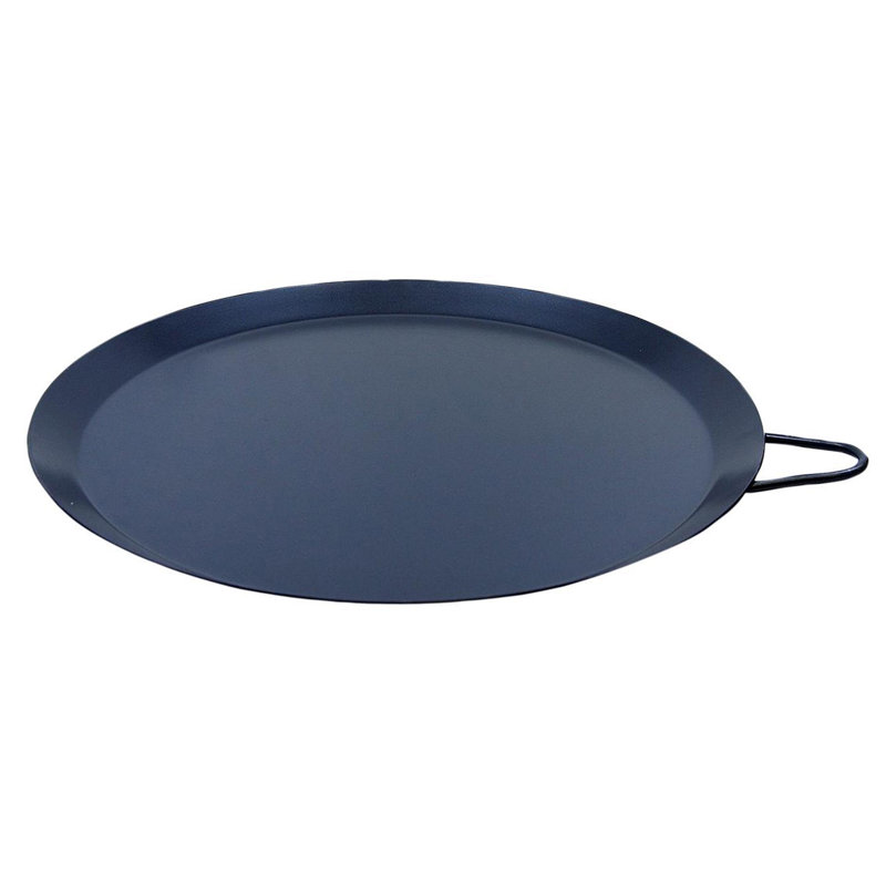 Brentwood 8.5'' Black Carbon Steel Non-Stick Round Griddle