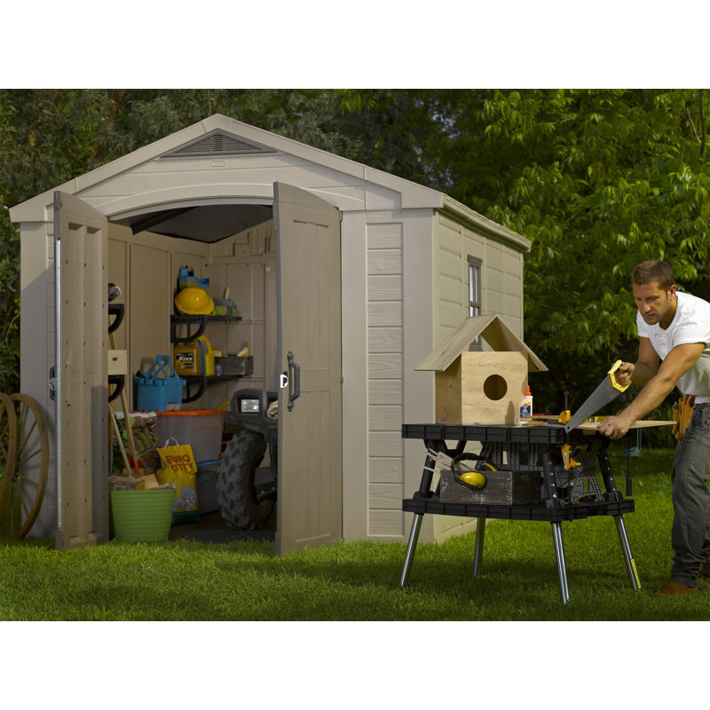 Keter Factor 8 ft. W x 11 ft. D Apex Outdoor Garden Shed